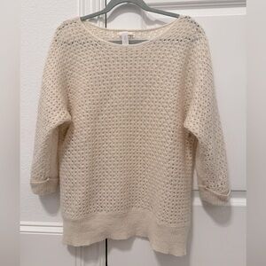 Chicos Open Knit Wool Mohair Blend Sweater